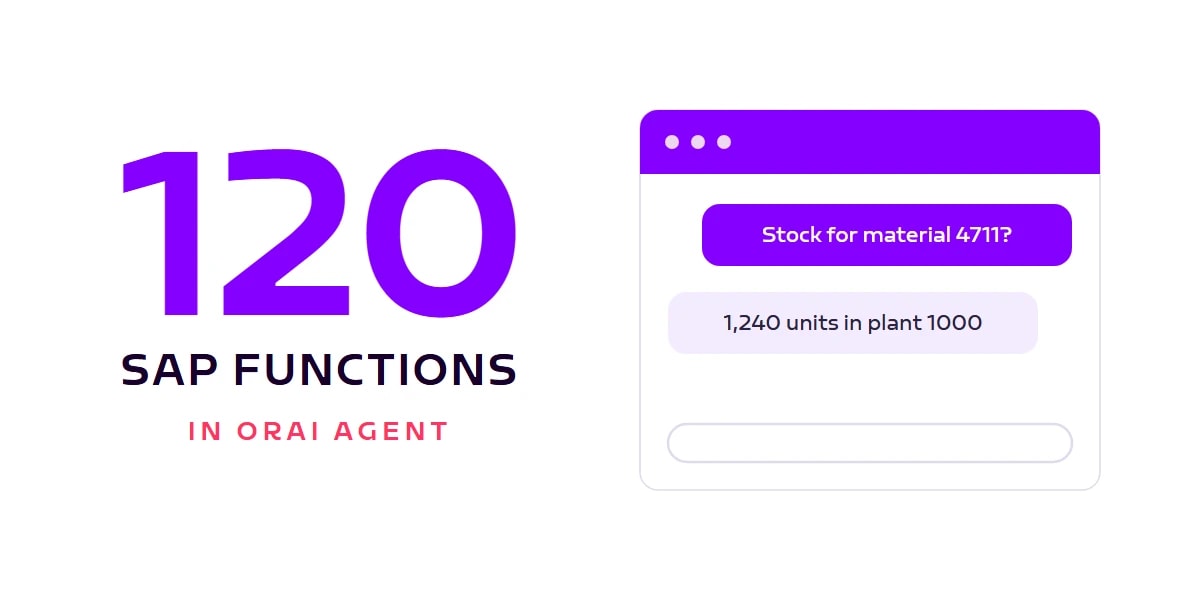 Blog card: 120 SAP functions in ORAI Agent with a natural-language chat example